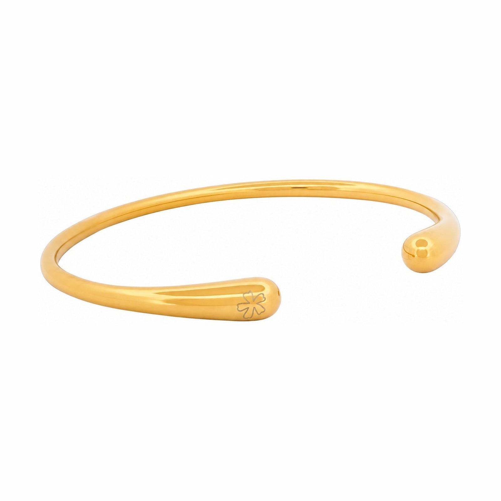 Minimal Bracelet in gold with soft flower mark
