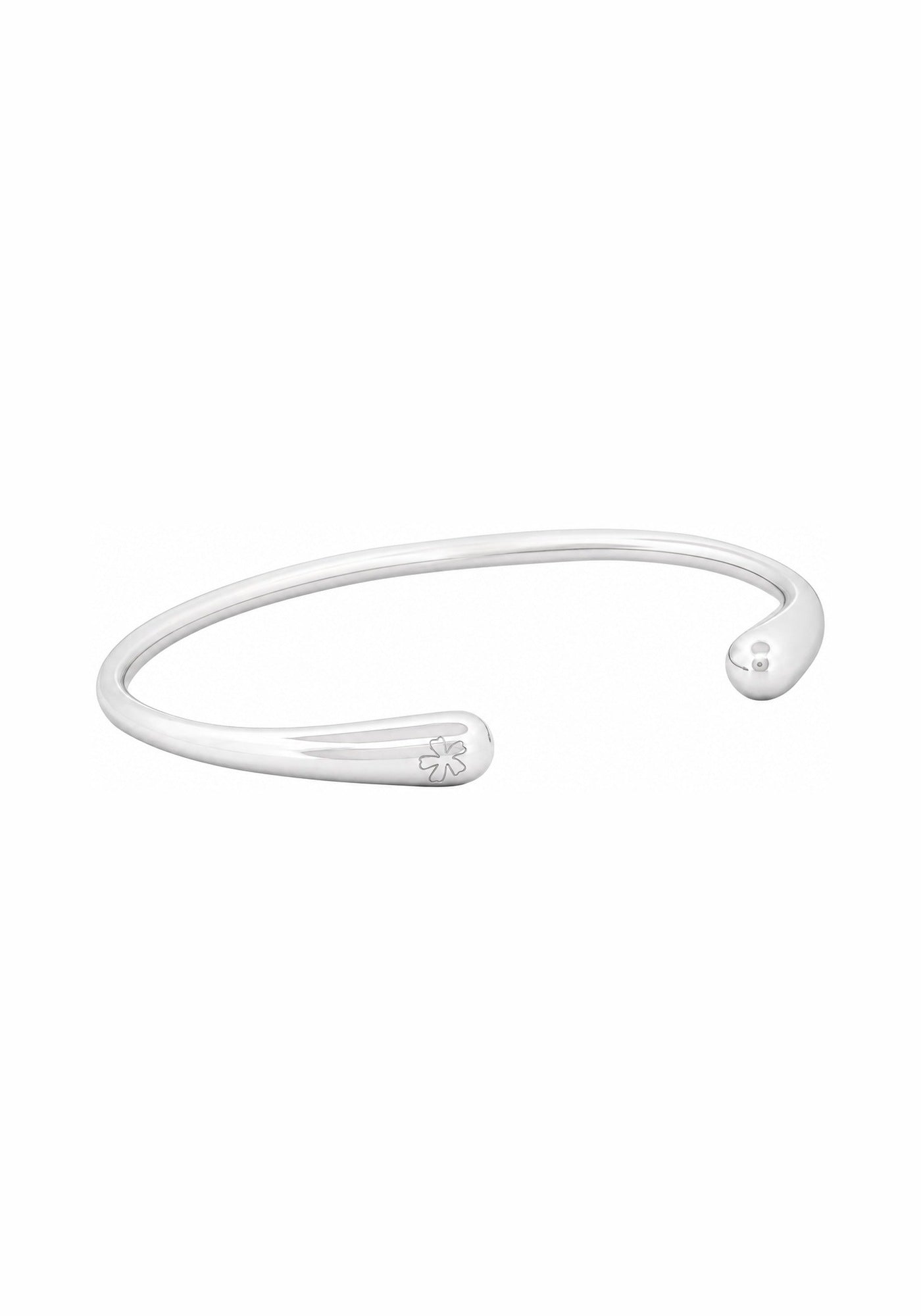 Minimal Bracelet in silver with soft flower mark