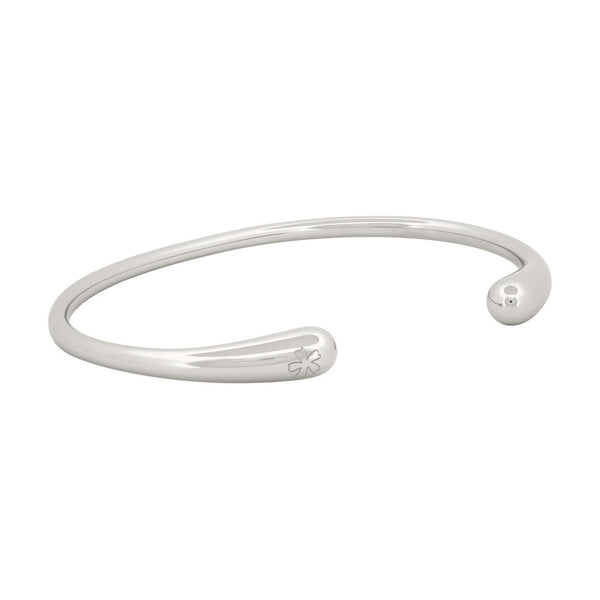 Minimal Bracelet in silver with soft flower mark