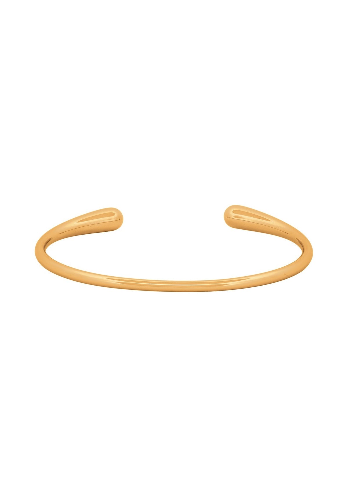 Minimal Bracelet in gold, open cuff view
