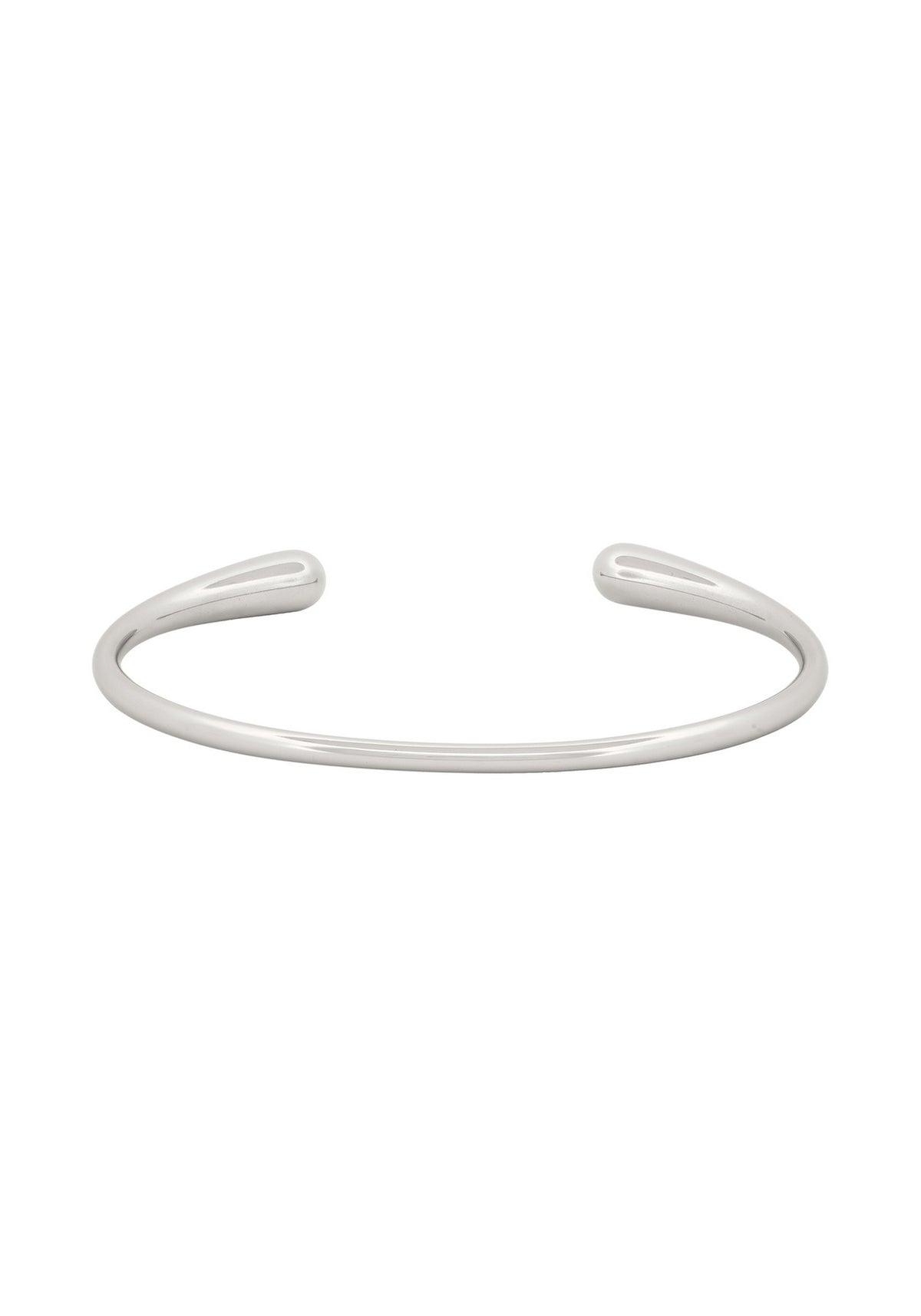Minimal Bracelet in silver, open cuff view