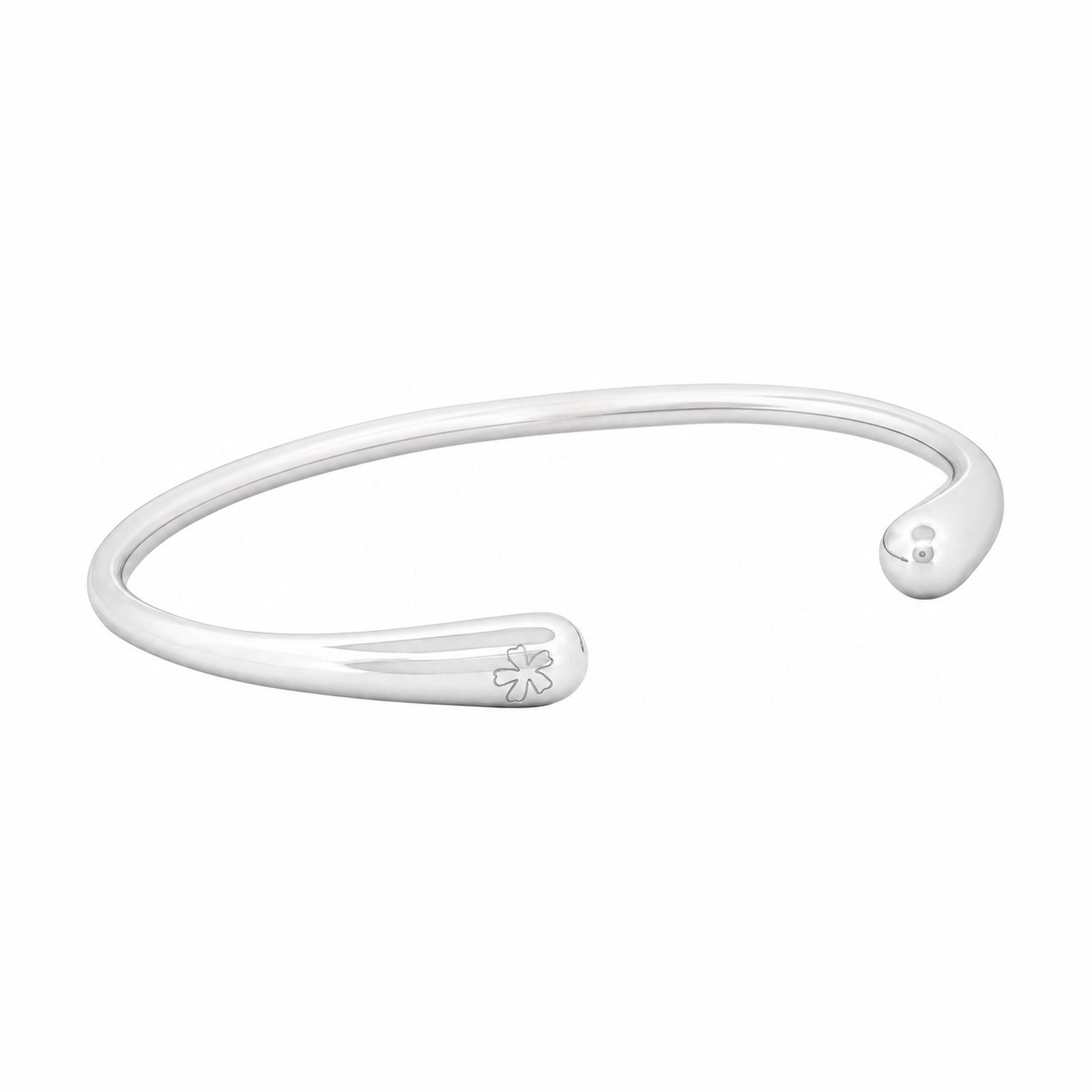 Minimal Bracelet in silver with soft flower mark