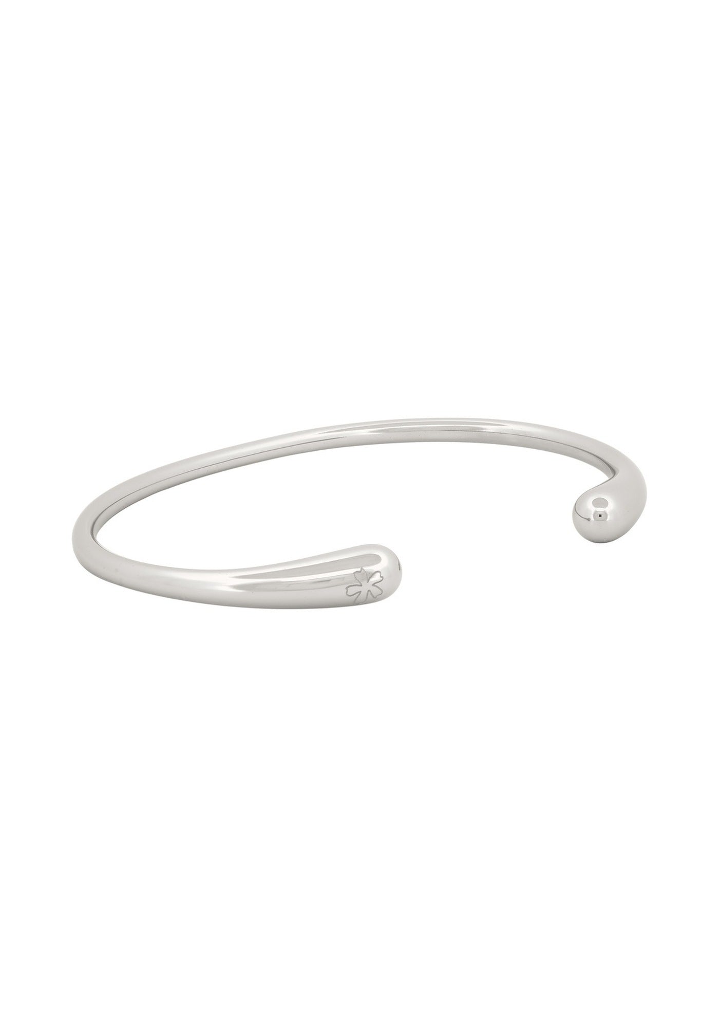 Minimal Bracelet in silver with soft flower mark